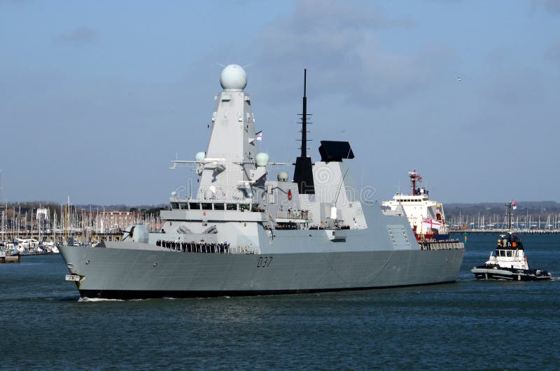 Type 45 destroyer the solent, Portsmouth state of the art warship on its maiden voyage. Type 45 destroyer the solent, Portsmouth state of the art warship on its maiden voyage