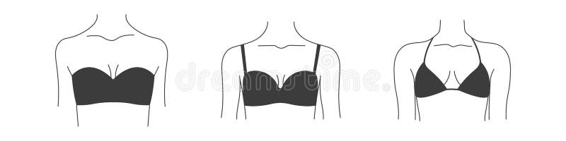 Set of Female Underwear, Cartoon Bra and Panties of Different