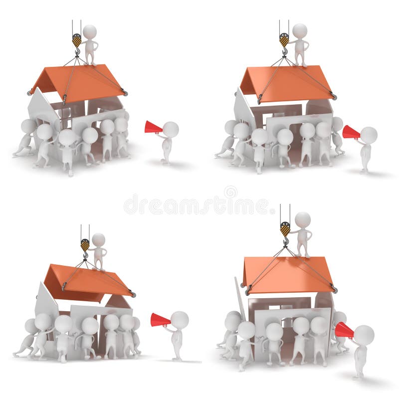 types de la construction 3D construisant une maison illustration de vecteur types de la construction 3D construisant une maison illustration de vecteur
