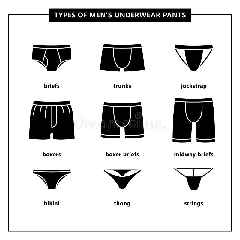 Types of Men`s Underwear Pants Stock Vector - Illustration of mens