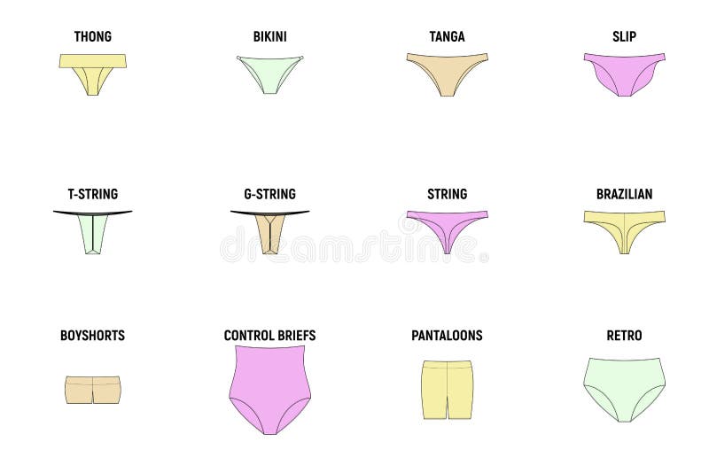 Types of panties for women stock vector. Illustration of background ...