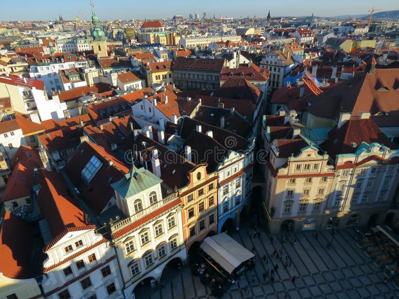 Types of Prague in sunny day stock photo