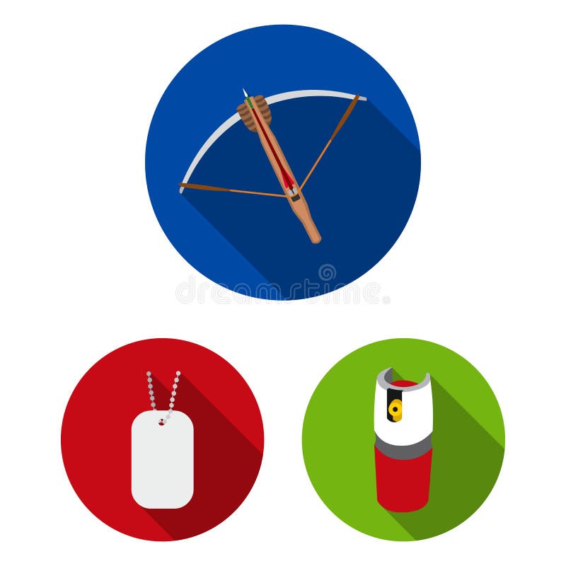 Types of Weapons Flat Icons in Set Collection for Design.Firearms and