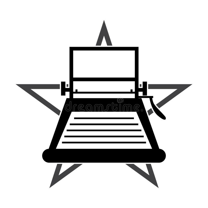 Typewriter logo template stock vector. Illustration of logo 230188643