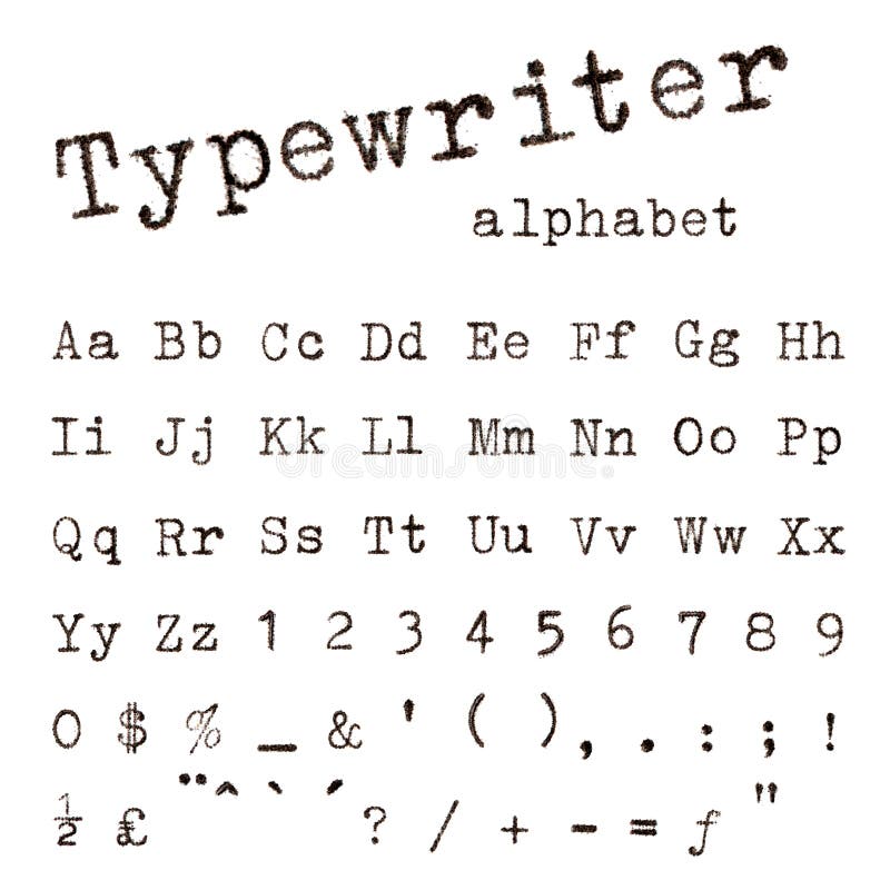 Typewriter Alphabet And Numbers Isolated On White Background Stock Photo Image Of Texture Rough 200505774