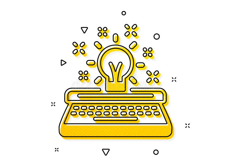 Typewriter icon. Creativity sign. Vector royalty free illustration