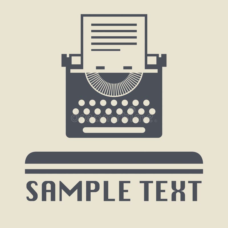 Typewriter icon or sign stock illustration