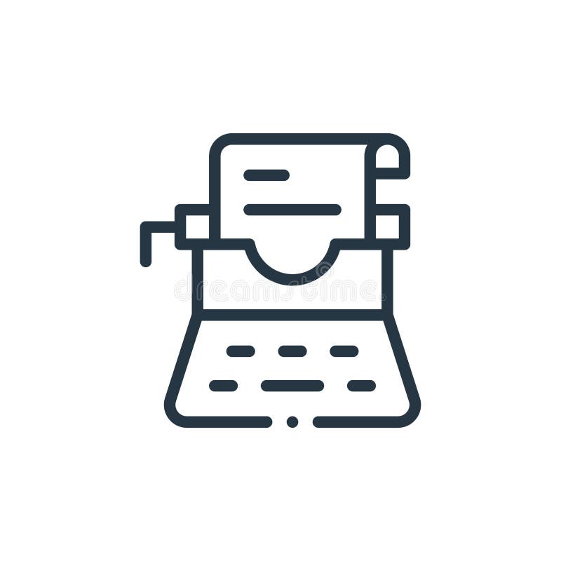 Typewriter icon vector from books concept. Thin line illustration of typewriter editable stroke. typewriter linear sign for use on vector illustration