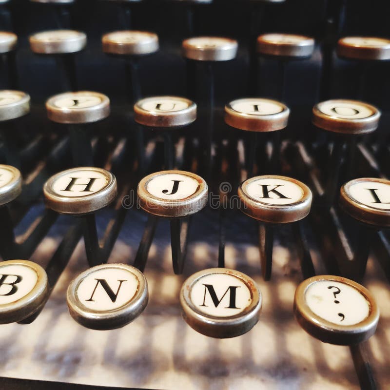 Keys of an old typewriter stock photo. Image of office 14205450