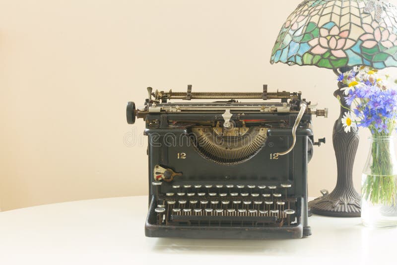 Typewriter on table stock image. Image of correspondence 78138117