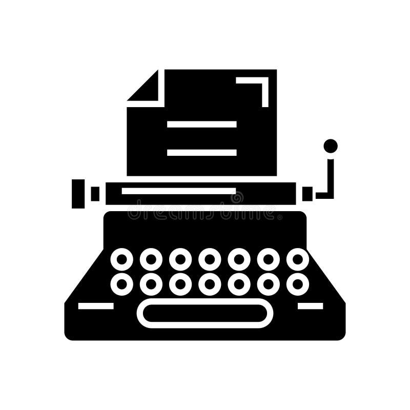 Typewriter - writer - writing - copywriting icon, vector illustration, black sign on isolated background royalty free illustration Typewriter - writer - writing - copywriting icon, vector illustration, black sign on isolated background royalty free illustration