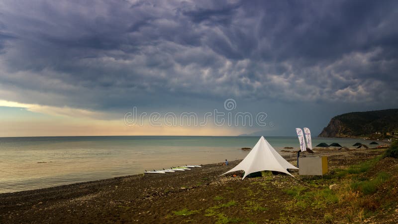 Typhoon on the Black sea coast, Crimea