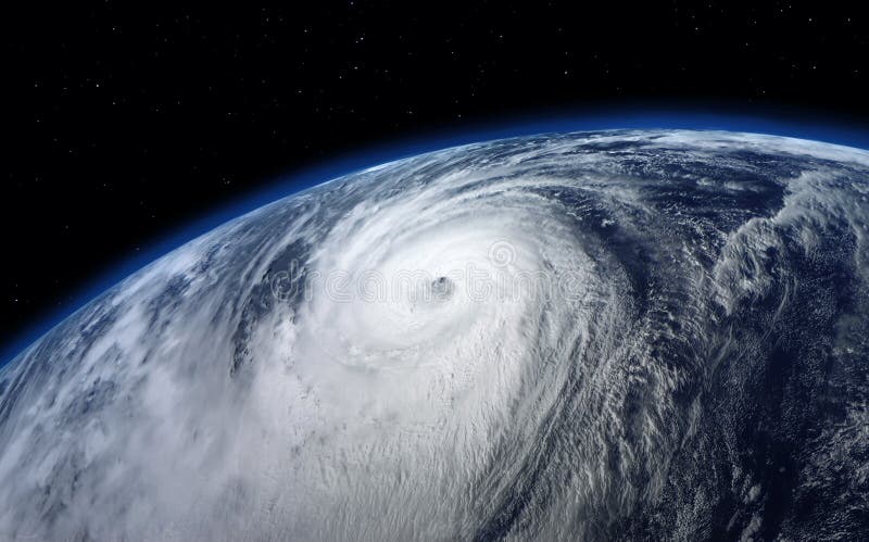 Tajfún na Zemi, satelitné zobrazenie.