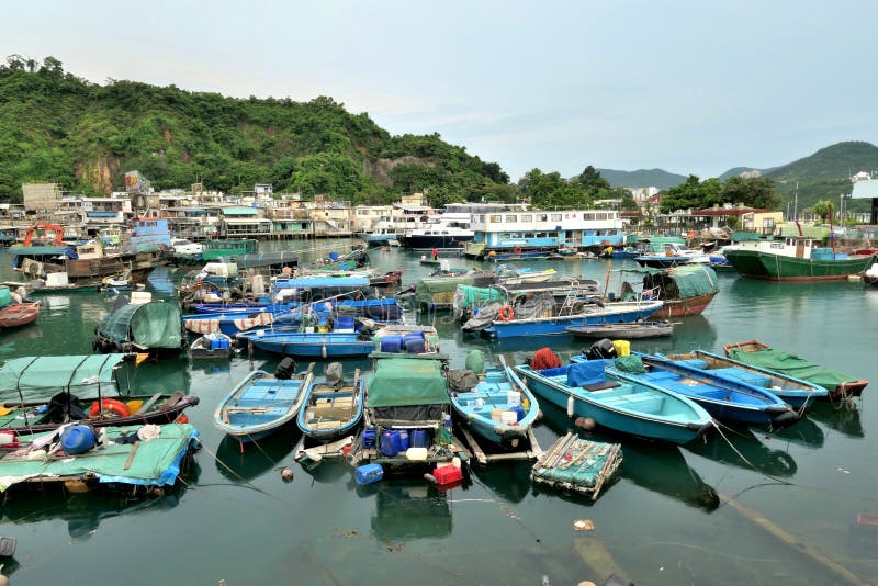 Typhoon Shelter at Fishing Village of Lei Yue Mun