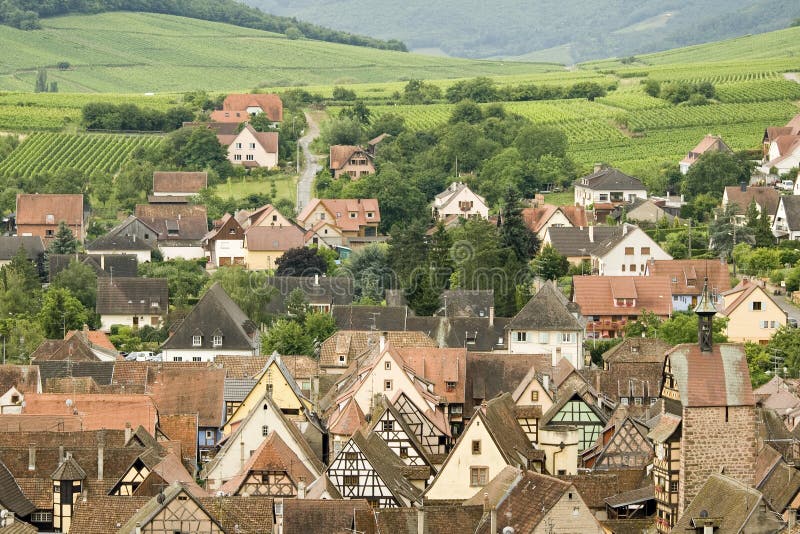 Typical Alsace village. France