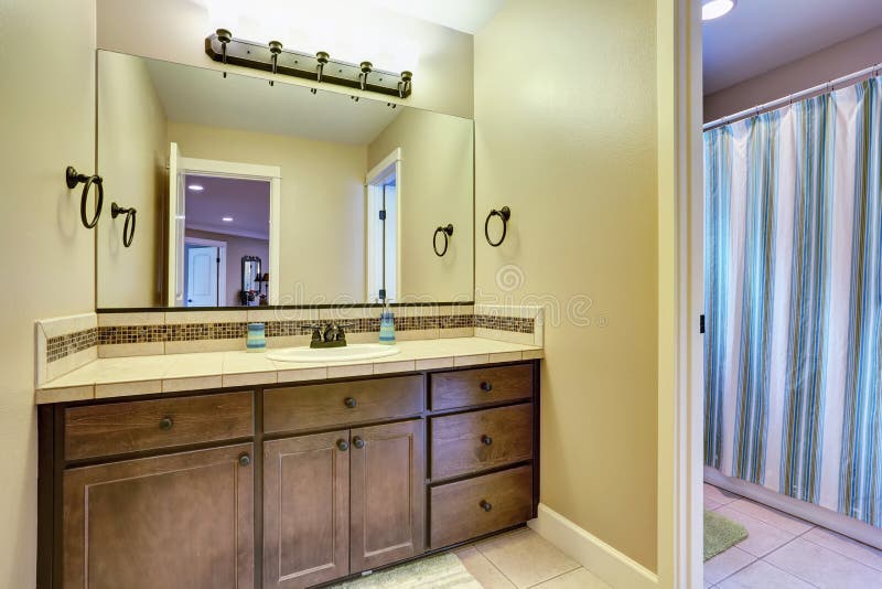 Typical American Bathroom Interior Design. Stock Photo Image of