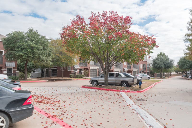 Typical Apartment Complex Building in North Texas, USA during Fa Stock Photo Image of change