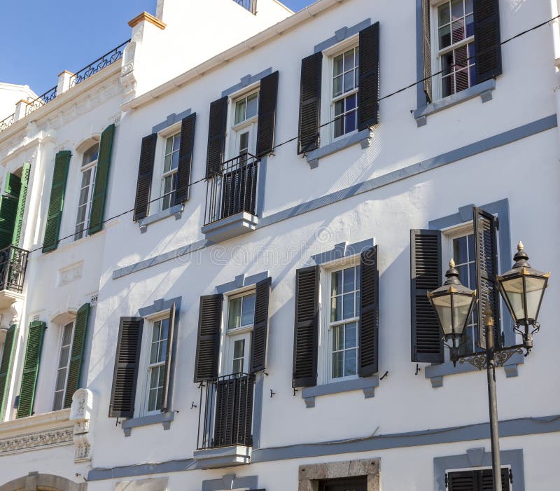 Typical Architecture of the Houses in Gibraltar Stock Image Image of town, building 131576565