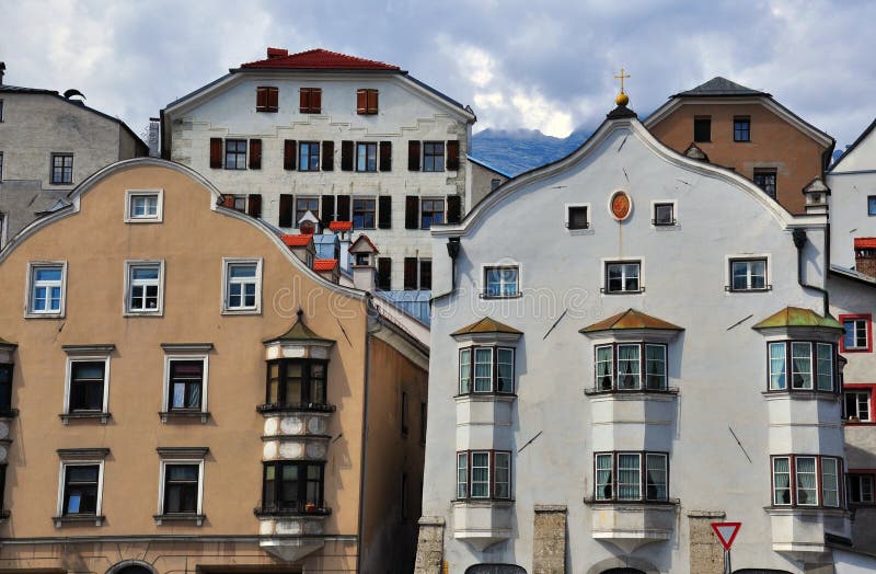 Typical Austrian Houses in Tyrol Province Stock Photo Image of