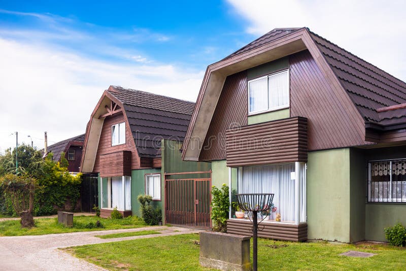 Chilean houses in Valdivia stock photo. Image of real 103603378