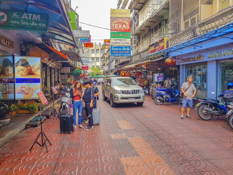 Typical Colorful Shopping Streets China Town Yaowarat Road Bangkok