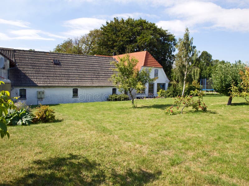 Typical Danish country home with garden