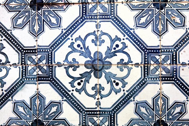 Typical decorative tiles, antique tiles detail Lisbon, art and decoration .
