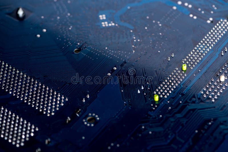 Typical desktop computer mainboard close-up view