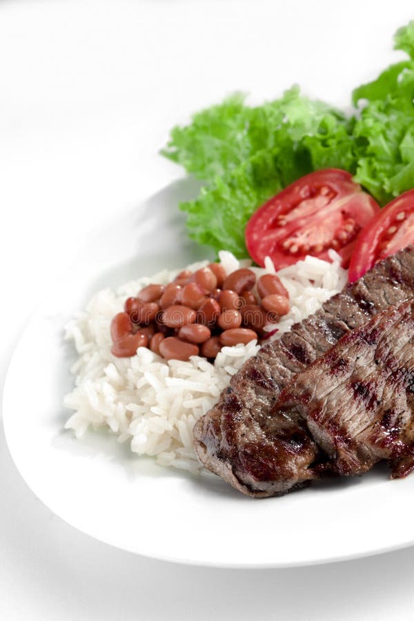 Typical Dish of Brazil, Rice and Beans Stock Image - Image of