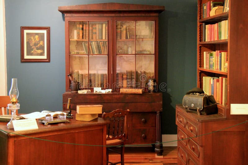 Typical Dr.'s office during the early days of disease and medicine, Brick Store Museum,Maine,2016 stock photos Typical Dr.'s office during the early days of disease and medicine, Brick Store Museum,Maine,2016 stock photos