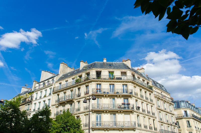 The Typical Generic Houses in Paris France Stock Image Image of