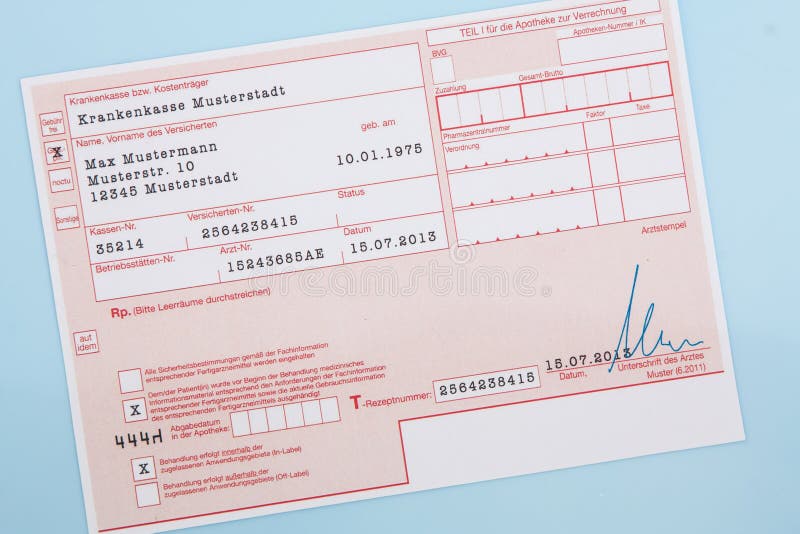 German Medical Certificate in a Injured Right Hand Stock Image Image