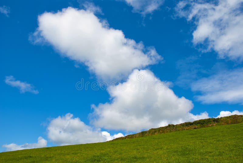 Typical green Irish country side with blue sky royalty free stock image Typical green Irish country side with blue sky royalty free stock image