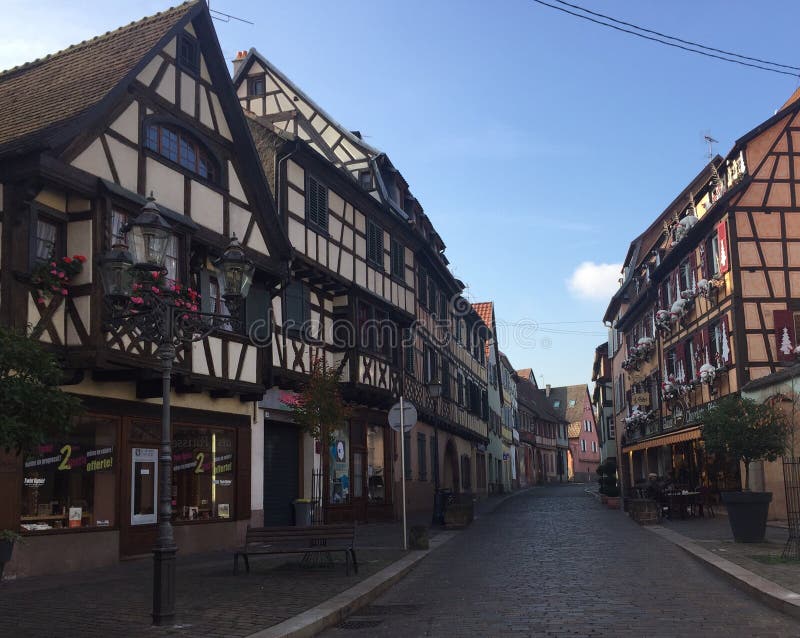 Typical houses in the village of Barr in Alsace stock photos Typical houses in the village of Barr in Alsace stock photos
