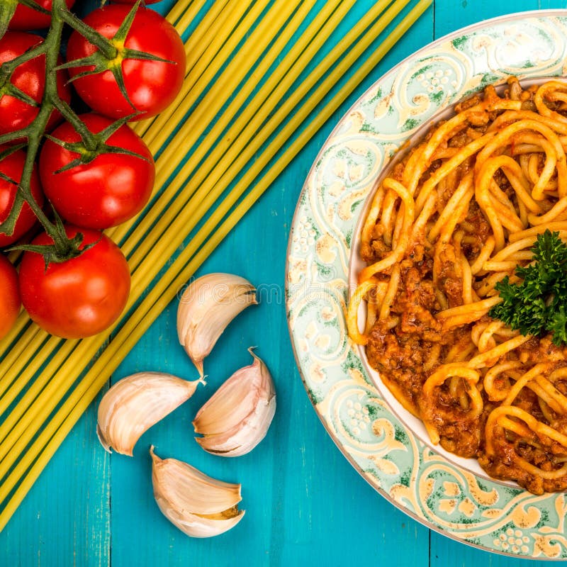 Typical Italian Spaghetti Bolognese Meal Stock Image - Image of ...