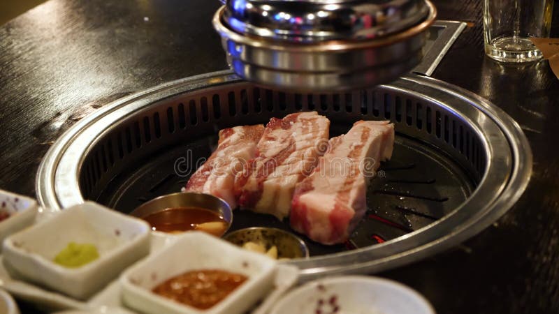 Typical Korean Bbq Grill. Korean Barbecue Cooked and Served at a