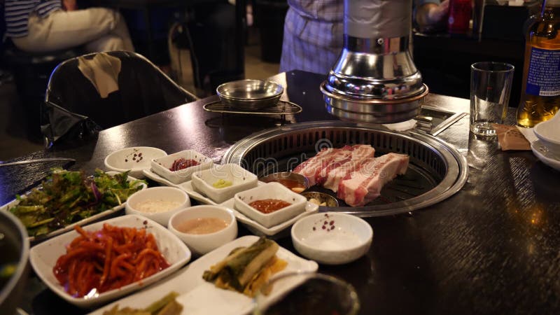 Typical Korean Bbq Grill. Korean Barbecue Cooked and Served at a