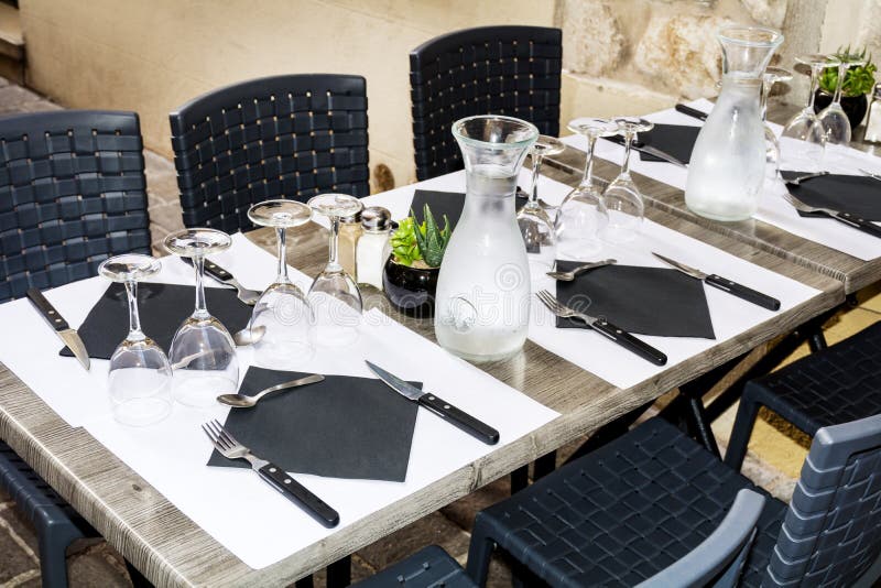 Typical Little Italian Restaurant Table Stock Image Image of