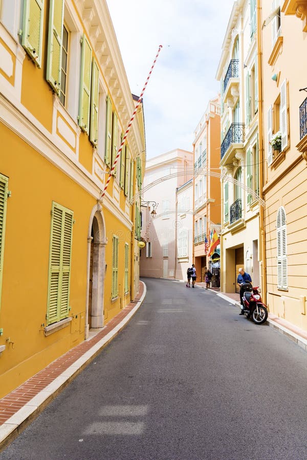 Typical Main Street In Old Town In Monaco In A Sunny Day Editorial