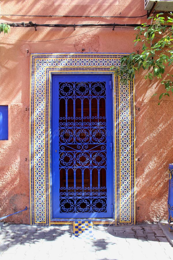 Typical Moroccan Architecture - Ornamental Door in Marrakech Stock ...