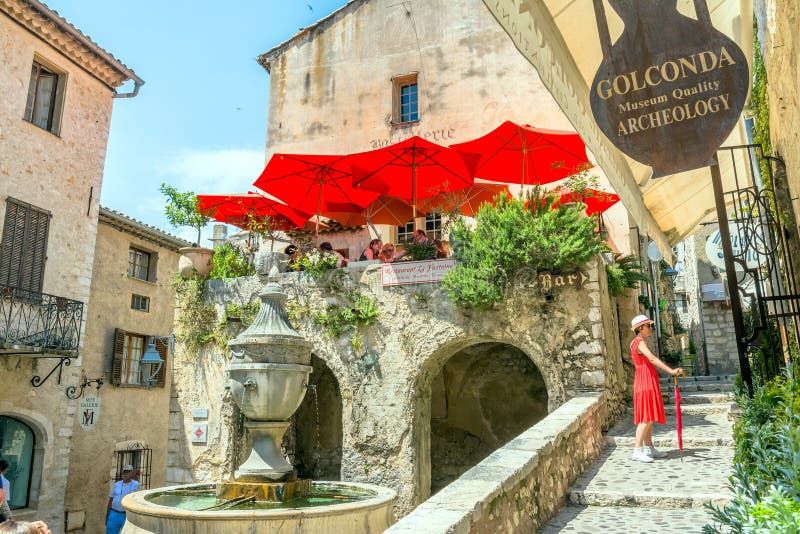 Typical narrow street in Saint Paul de Vence, France