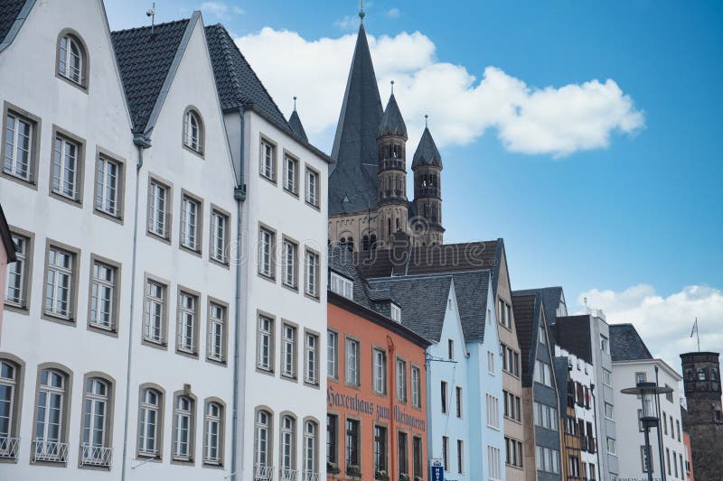 Typical Old Houses Of The Old Town Of Cologne Editorial Stock Photo