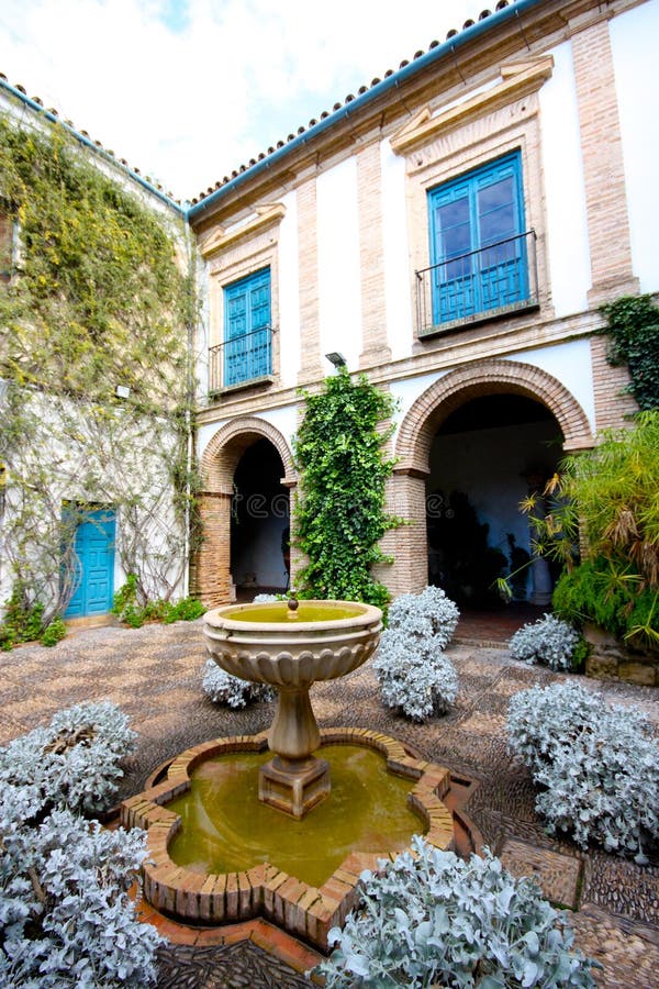 A typical Spanish patio in Cordoba, Andalusia, Spain. A typical Spanish patio in Cordoba, Andalusia, Spain