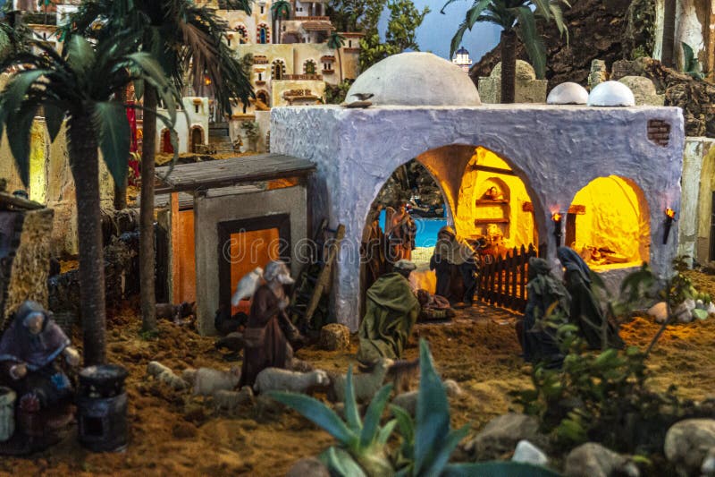 Christmas nativity scene editorial photography. Image of catholic