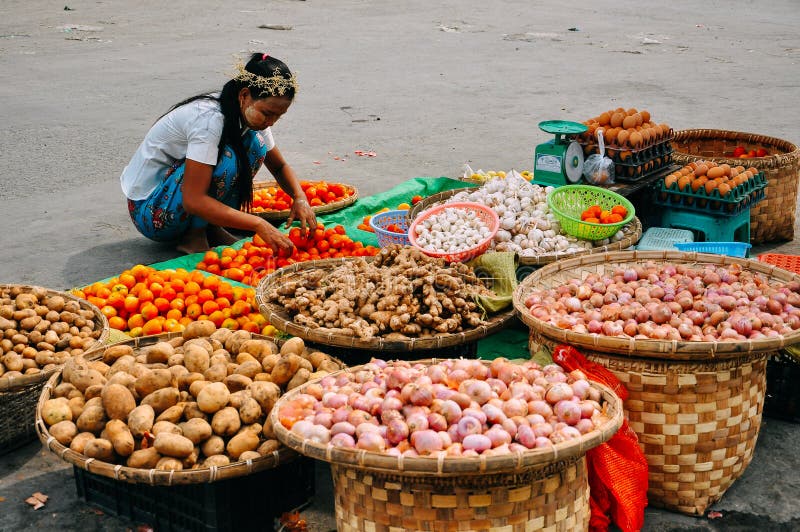 A typical street market in Mandalay. royalty free stock photos A typical street market in Mandalay. royalty free stock photos