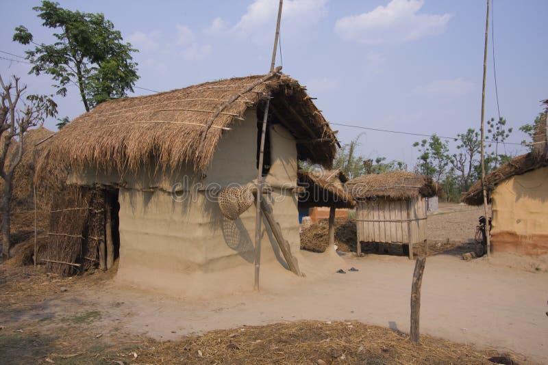 Typical Tharu House in Terai, Nepal Stock Image Image of third