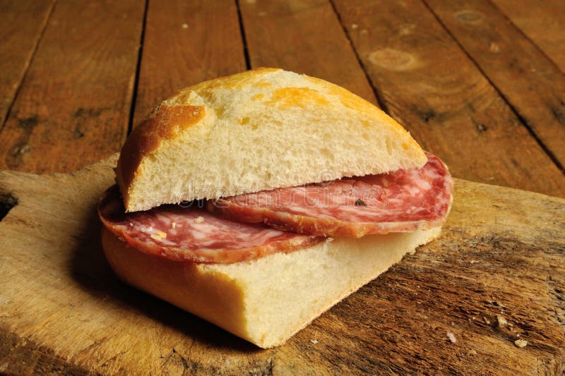 Traditional Italian Salami and Sandwich Stock Photo Image of panini