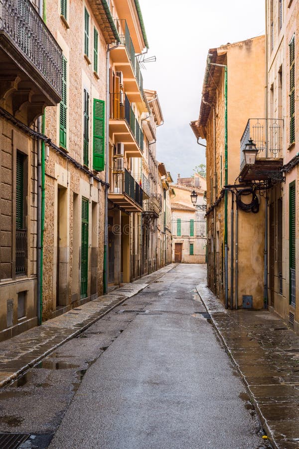 a typical village alley in majorca, soller royalty free stock image a typical village alley in majorca, soller royalty free stock image