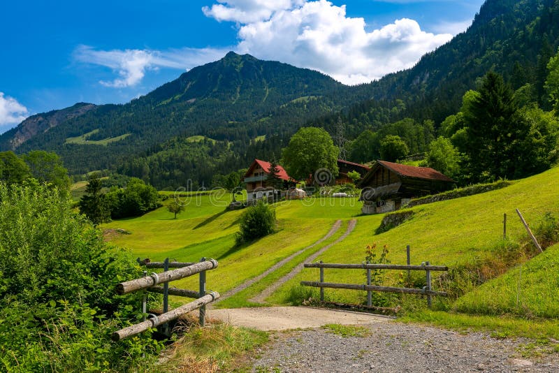 Swiss Village Lungern, Switzerland Stock Image - Image of obwalden,  mountain: 156096135