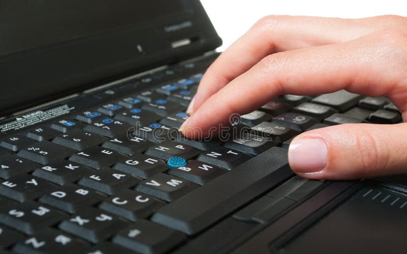 Typing on a computer keyboard royalty free stock image